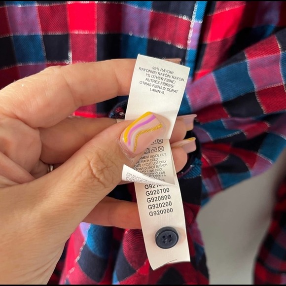 Lucky Brand women’s Plaid long sleeve button up shirt size large - Picture 5 of 6